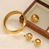 Wholesale Women's Personality Geometric Electroplated Stainless Steel Hand Jewelry And Earrings Set
