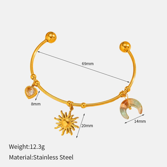 Wholesale Women's Personality Geometric Stainless Steel Electroplated Bracelet Jewelry