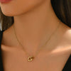 Wholesale Women's Personality Geometric Titanium Steel Electroplated Necklace With Interlocking Double Rings