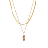 Wholesale Women's Personality Star Moon Double Chain Necklace In Stainless Steel With Geometric Design And Dripping Oil Treatment