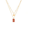 Wholesale Women's Personality Star Moon Double Chain Necklace In Stainless Steel With Geometric Design And Dripping Oil Treatment