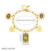 Wholesale Women's Personality Trend Goldplated Stainless Steel Heart Water Drop Bell Pattern Cut Out Pendant Jewelry Set With Cross Chain