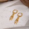Wholesale Women's Personalized Animal Pattern Electroplated Stainless Steel Octopus Inlaid Zircon Earrings Jewelry