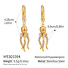 Wholesale Women's Personalized Animal Pattern Electroplated Stainless Steel Octopus Inlaid Zircon Earrings Jewelry
