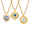 Wholesale Women's Personalized Geometric Devil's Eye Pendant Necklace With Diamondembedded Design Electroplated Copper And Titanium Steel Clavicle Chain Jewelry