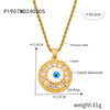 Wholesale Women's Personalized Geometric Devil's Eye Pendant Necklace With Diamondembedded Design Electroplated Copper And Titanium Steel Clavicle Chain Jewelry
