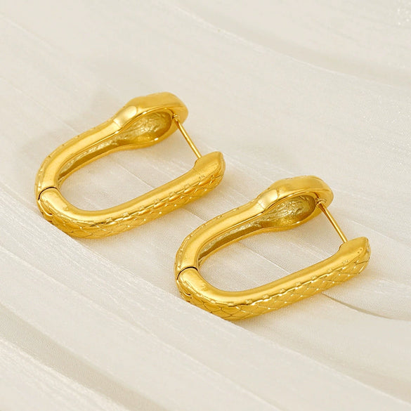 Wholesale Women's Personalized Geometric Snake Earrings Titanium Steel Gold Plated
