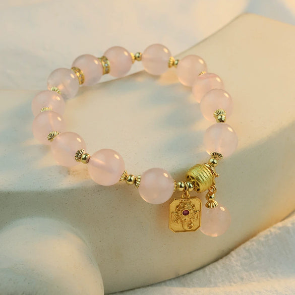 Wholesale Women's Pink Crystal Metal Handmade Lovely Bracelet