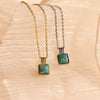 Wholesale Women's Pink Heart Opal Natural Stone Mixed Gemstone Inlay Copper Necklace With Diamond Design And Geometric Style