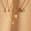 Wholesale Women's Pink Heart Opal Natural Stone Mixed Gemstone Inlay Copper Necklace With Diamond Design And Geometric Style