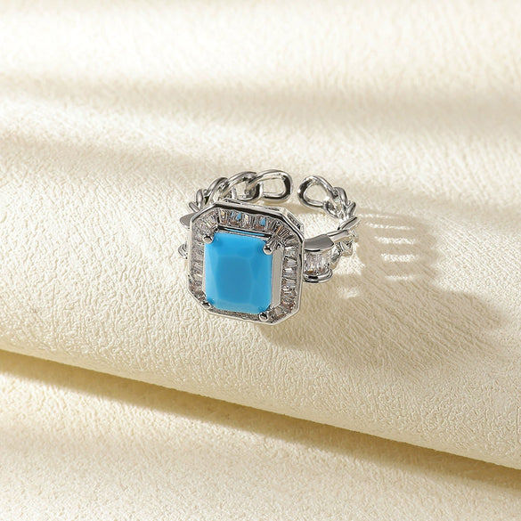 Wholesale Women's Pink Love Zircon Copper Heartshaped Ring Set With Diamonds Retro Versatile Open Light Luxury Palace Style Geometric