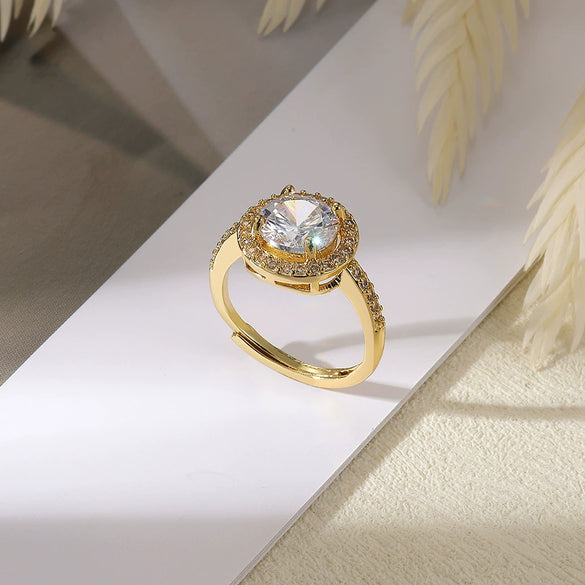 Wholesale Women's Pink Love Zircon Copper Heartshaped Ring Set With Diamonds Retro Versatile Open Light Luxury Palace Style Geometric