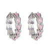 Wholesale Women's Pink Zircon Geometric Copper Earrings