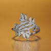 Wholesale Women's Plant Flower Leaf Style Copper Ring With Zircon