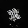 Wholesale Women's Plant Flower Leaf Style Copper Ring With Zircon
