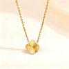 Wholesale Women's Plants And Flowers Four Leaf Clover Stainless Steel Jewelry Set Electroplated O Word Chain Necklace Bracelet Earring