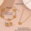 Wholesale Women's Plants And Flowers Four Leaf Clover Stainless Steel Jewelry Set Electroplated O Word Chain Necklace Bracelet Earring