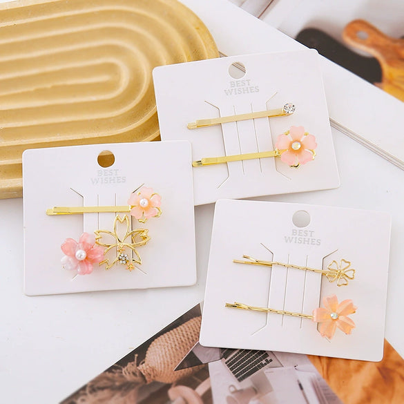 Wholesale Women's Plastic And Resin Handmade Flower Hair Ring And Bangs Clip Headdress