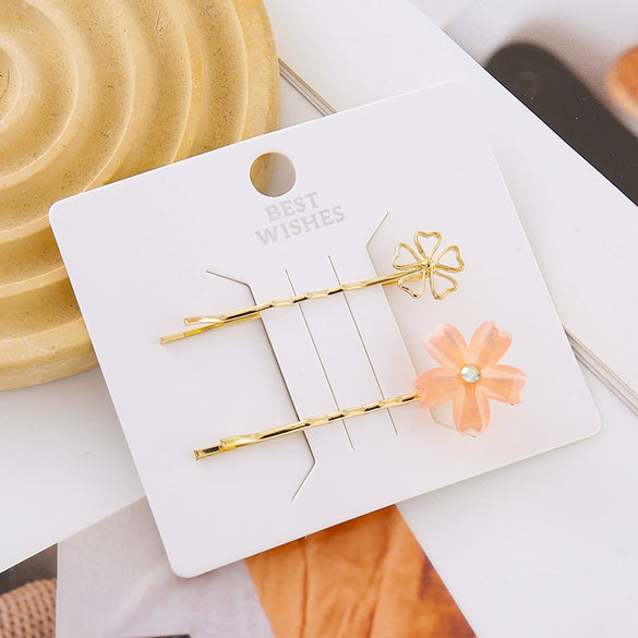Wholesale Women's Plastic And Resin Handmade Flower Hair Ring And Bangs Clip Headdress