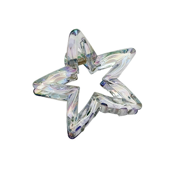 Wholesale Women's Plastic And Resin Laser Hollow Star Hair Claw Clip Simple Style Seiko Design