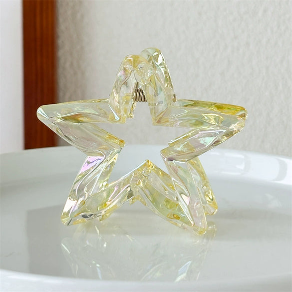 Wholesale Women's Plastic And Resin Laser Hollow Star Hair Claw Clip Simple Style Seiko Design