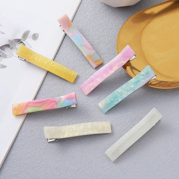 Wholesale Women's Plastic And Resin Square Duck Bill Clip Hairpin In Minimalist Style With Manual Design