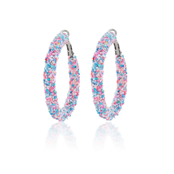 Wholesale Women's Plastic Iron Geometric Exaggerated Circle Earrings With Sequins And Electroplating