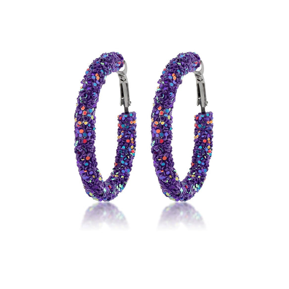 Wholesale Women's Plastic Iron Geometric Exaggerated Circle Earrings With Sequins And Electroplating