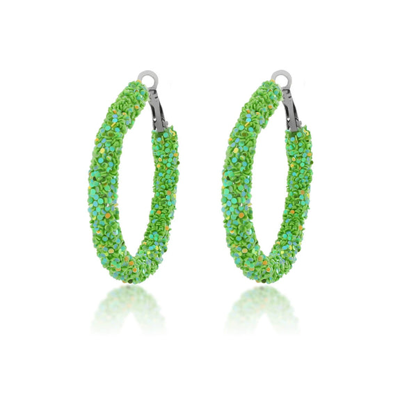 Wholesale Women's Plastic Iron Geometric Exaggerated Circle Earrings With Sequins And Electroplating