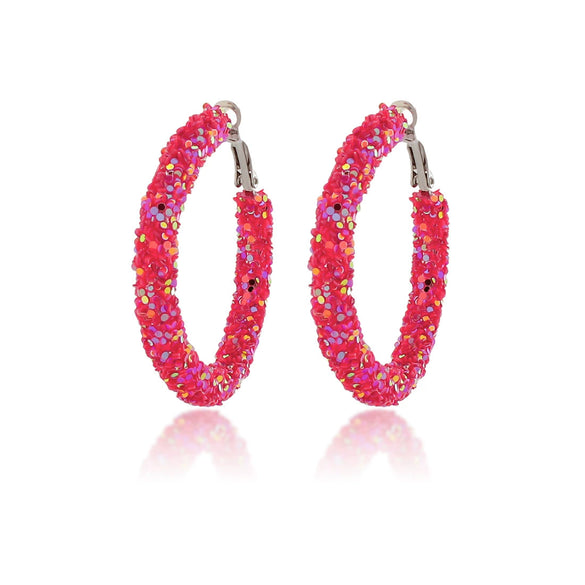 Wholesale Women's Plastic Iron Geometric Exaggerated Circle Earrings With Sequins And Electroplating
