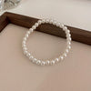 Wholesale Women's Plastic Resin Geometric Handmade Pearl Elastic Bracelet
