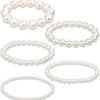Wholesale Women's Plastic Resin Geometric Handmade Pearl Elastic Bracelet