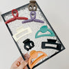 Wholesale Women's Plastic Resin Hair Clips Simple Geometric Style Baking Paint Process