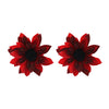 Wholesale Women's Plastic Resin Hand Knitted Flower Multilayered Exaggerated Earrings