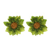 Wholesale Women's Plastic Resin Hand Knitted Flower Multilayered Exaggerated Earrings