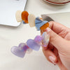 Wholesale Women's Plastic Resin Handmade Lovely Heart Shape Hairpin Top Clip Duckbill Clip Side Clip