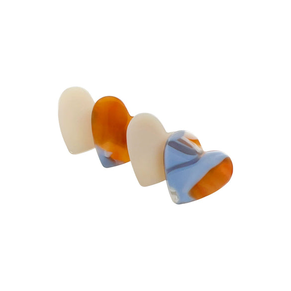 Wholesale Women's Plastic Resin Handmade Lovely Heart Shape Hairpin Top Clip Duckbill Clip Side Clip