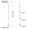 Wholesale Women's Plated Brass Fresh Water Pearl Drop Earrings With Geometric Pattern And Tassel Style