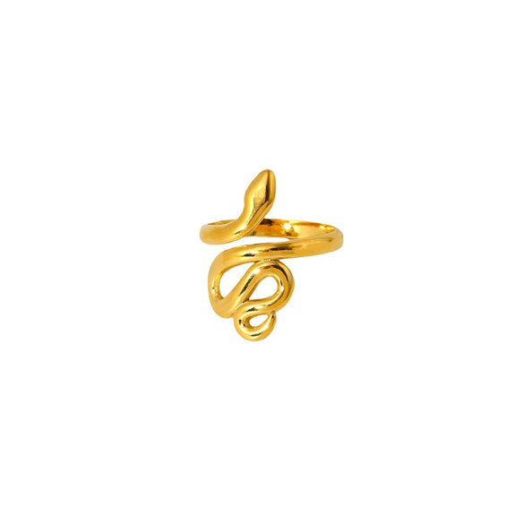 Wholesale Women's Pop Style Stainless Steel Electroplated Snakeshaped Open Ring Jewelry