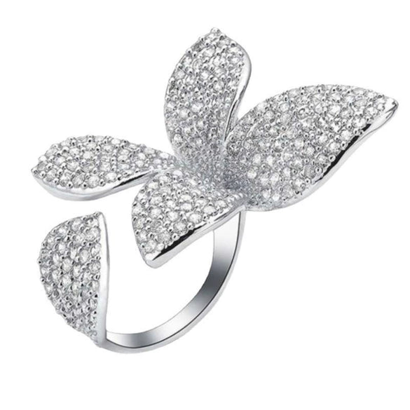 Wholesale Women's Princess Style Copper Ring Set With Diamonds Featuring Animal And Flower Patterns