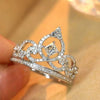 Wholesale Women's Princess Style Copper Ring With Zirconia And Geometric Crown Pattern