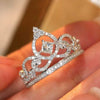 Wholesale Women's Princess Style Copper Ring With Zirconia And Geometric Crown Pattern