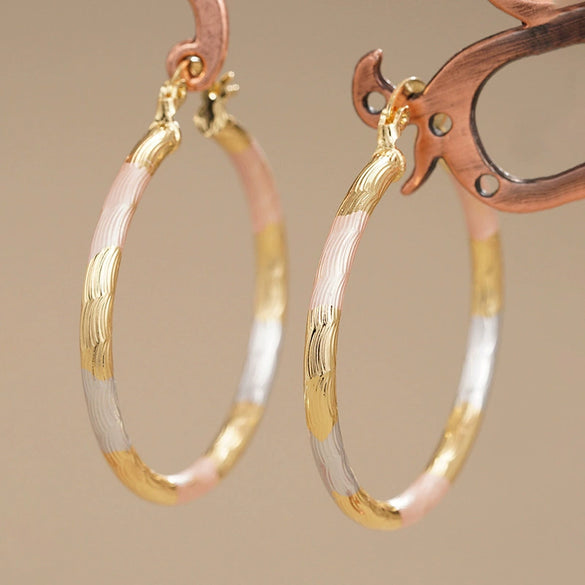 Wholesale Women's Princess Style Geometric Copper Earrings With Electroplating