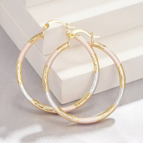 Wholesale Women's Princess Style Geometric Copper Earrings With Electroplating