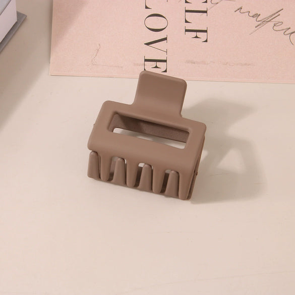Wholesale Women's Ps Material Square Matte Grip Hair Claw Clip With Paint And Geometric Design