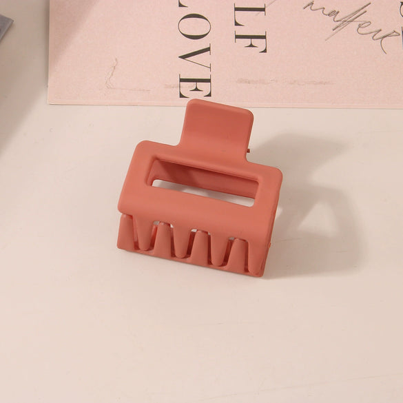 Wholesale Women's Ps Material Square Matte Grip Hair Claw Clip With Paint And Geometric Design