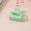 Wholesale Women's Ps Material Square Matte Grip Hair Claw Clip With Paint And Geometric Design