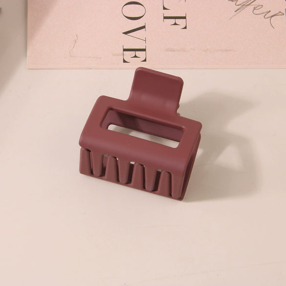 Wholesale Women's Ps Material Square Matte Grip Hair Claw Clip With Paint And Geometric Design