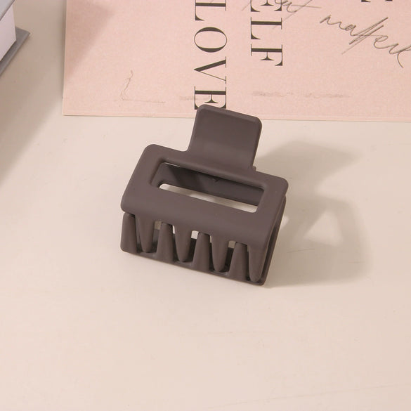 Wholesale Women's Ps Material Square Matte Grip Hair Claw Clip With Paint And Geometric Design