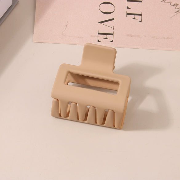 Wholesale Women's Ps Material Square Matte Grip Hair Claw Clip With Paint And Geometric Design